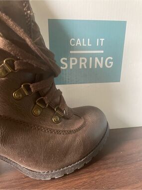 Aldo Brown Lace-Up Ankle Booties